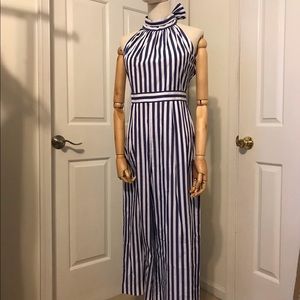 J.Crew Striped Halter Jumpsuit